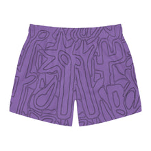Load image into Gallery viewer, Purple Flower Power Swim Trunks (AOP)
