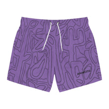 Load image into Gallery viewer, Purple Flower Power Swim Trunks (AOP)