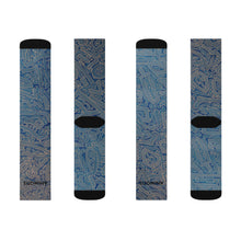 Load image into Gallery viewer, Dancing Blue Sublimation Socks