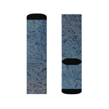 Load image into Gallery viewer, Dancing Blue Sublimation Socks