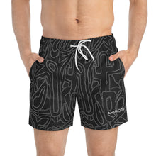 Load image into Gallery viewer, Black background Flower - Swim Trunks (AOP)
