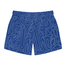 Load image into Gallery viewer, Blue Flower Line Work - Swim Trunks (AOP)
