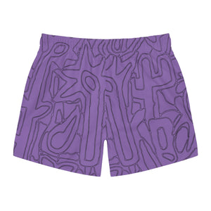 Purple Flower Power Swim Trunks (AOP)