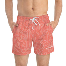 Load image into Gallery viewer, Salmon Flower - Swim Trunks (AOP)
