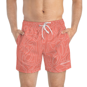 Salmon Flower - Swim Trunks (AOP)