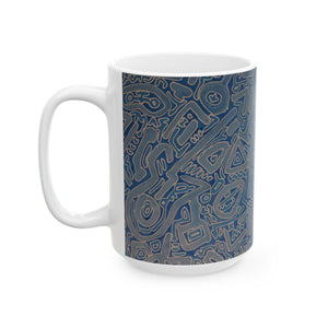 BLUE SOMETHING Ceramic Mug, (11oz, 15oz)