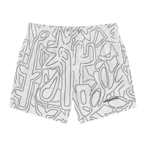 Off White Flower Line Work - Swim Trunks (AOP)
