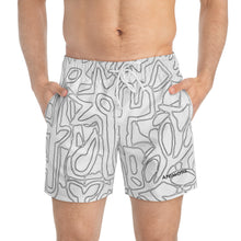Load image into Gallery viewer, Off White Flower Line Work - Swim Trunks (AOP)
