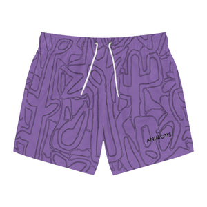 Purple Flower Power Swim Trunks (AOP)