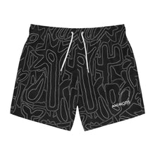 Load image into Gallery viewer, Black background Flower - Swim Trunks (AOP)
