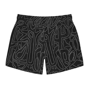 Black background Flower - Swim Trunks (AOP)