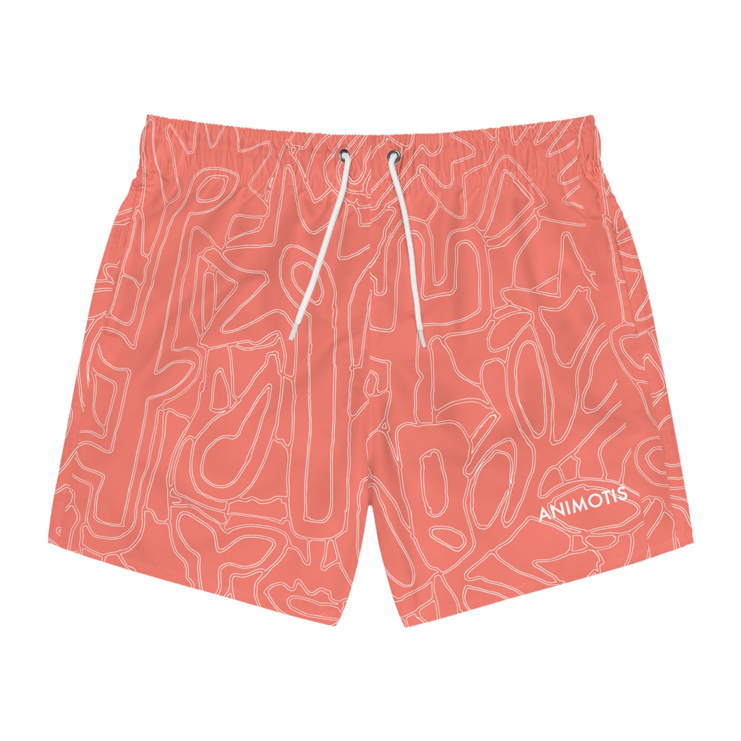 Salmon Flower - Swim Trunks (AOP)