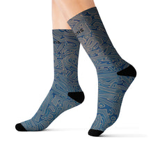 Load image into Gallery viewer, Dancing Blue Sublimation Socks
