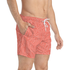 Salmon Flower - Swim Trunks (AOP)